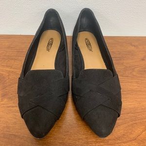 Seychelles Blue Jay Black Crisscross Flats